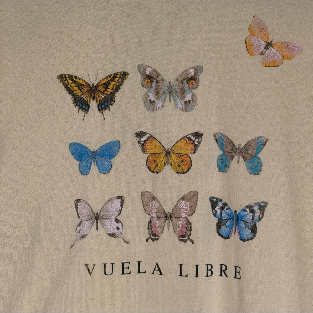 Awake Butterfly Graphic Sweatshirt Yellow Size L - Picture 2 of 7